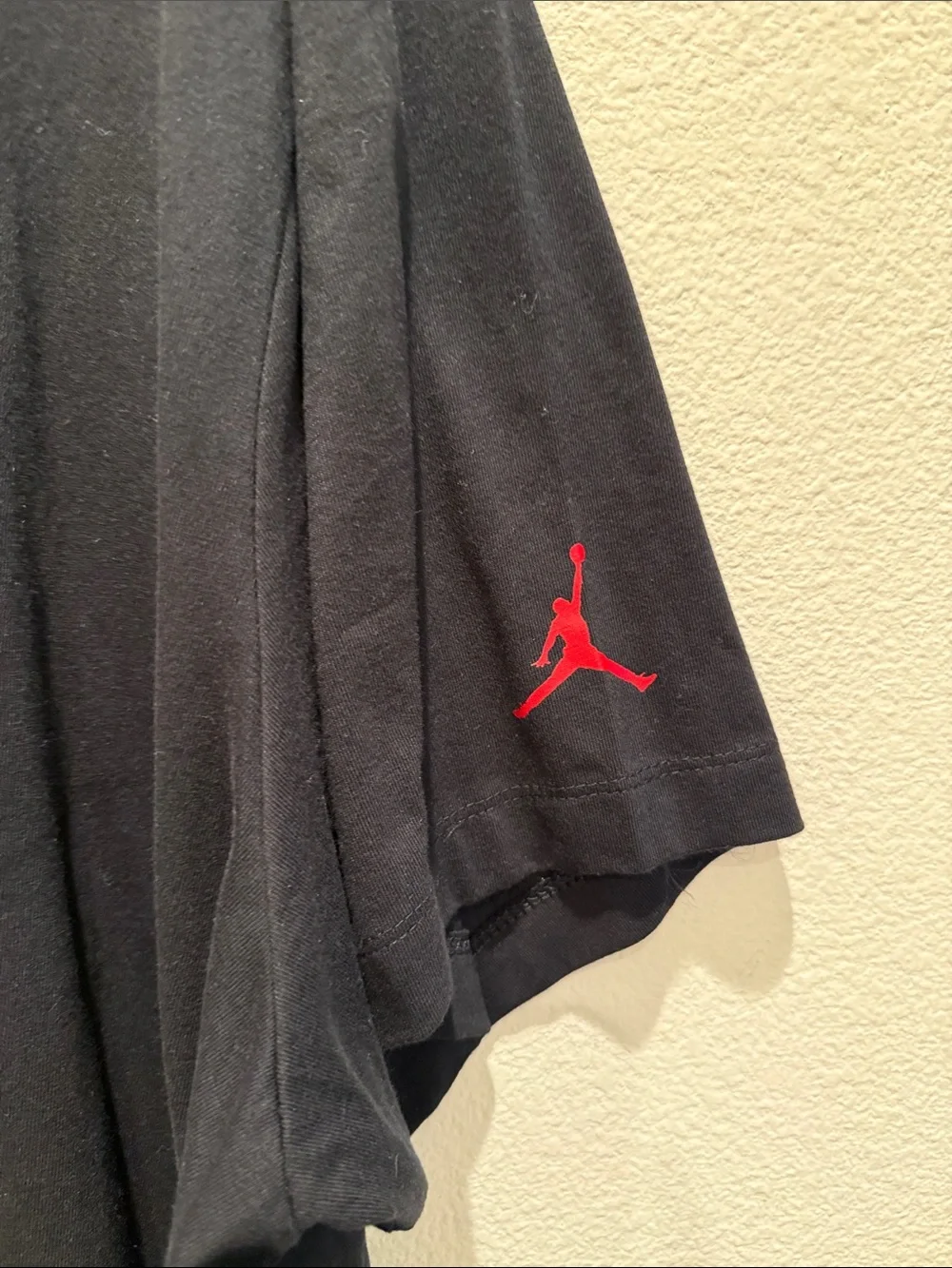 Jordan Black Tee with Red Flight Collection Logo